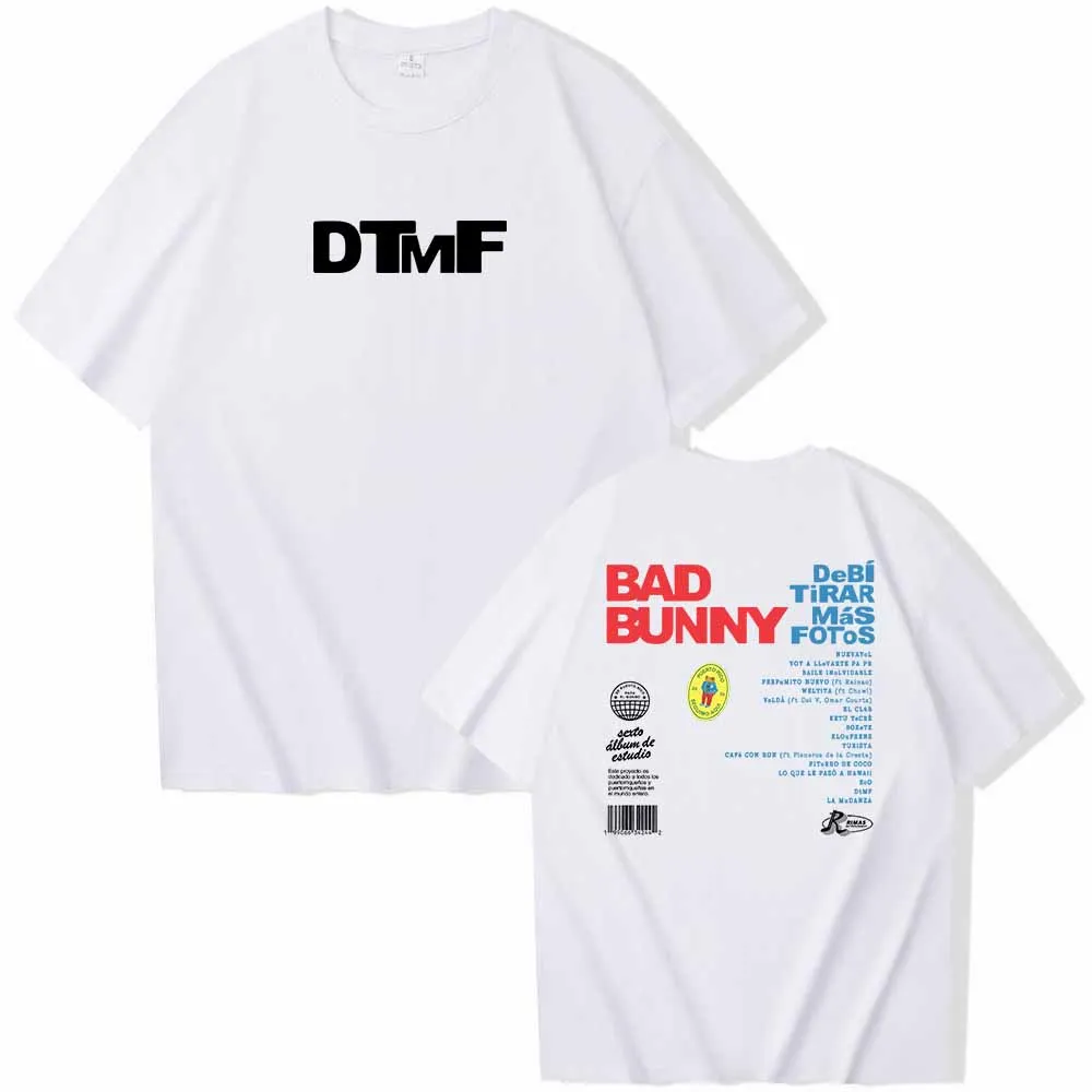 Bad Bunny Debi Tirar Mas Fotos T-shirt O-Neck Short Sleeve Shirts Fans Gift