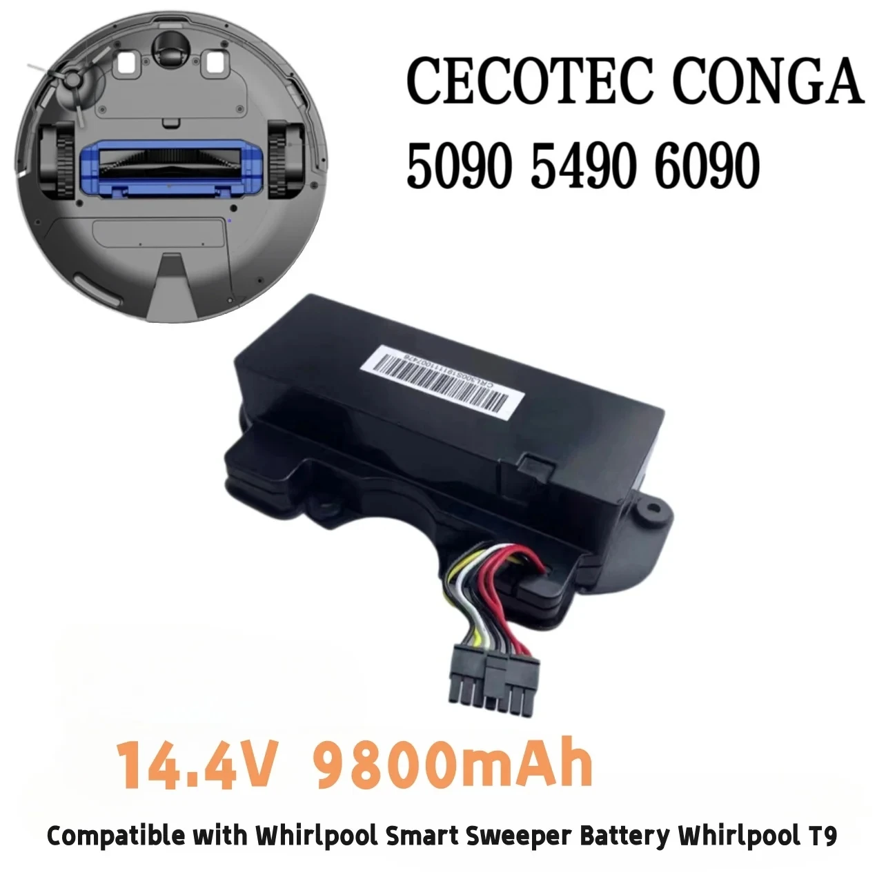 14.8V 12800mAh 100% New CECOTEC CONGA 5090 6090 5490 Mopping Robot Battery Pack Netease Intelligent Manufacturing NIT Model