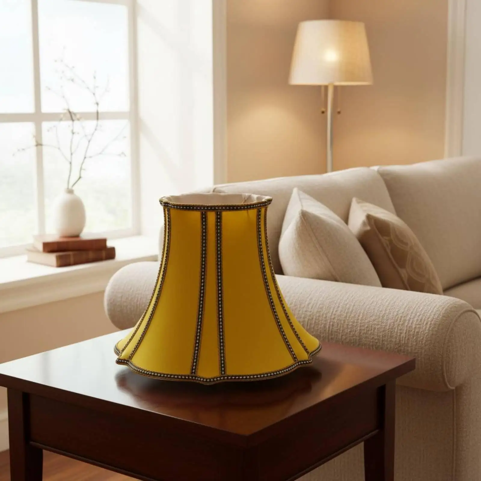 Velvet Decorative Lamp Shade Unique Silhouette Large Lampshade for Table Floor Lamps Bedroom Lighting