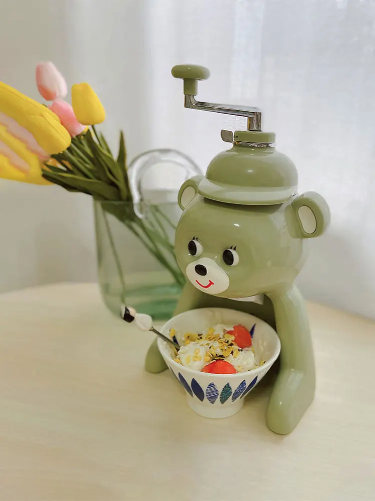 Bear Shaved Ice Machine Home Small Hand Shake Smoothie Machine Manual Ice Crushing Machine Children's Ice