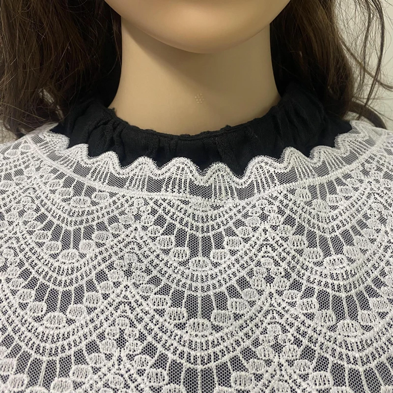 Châle en dentelle blanche à la mode, épaule décorative, fée ajourée, faux col brodé, Capelet détachable