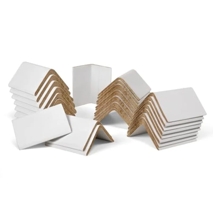 

® Strapping Edge Protectors 2"W x 2"D x 3"L White Cardboard Corners for Shipping /Pack