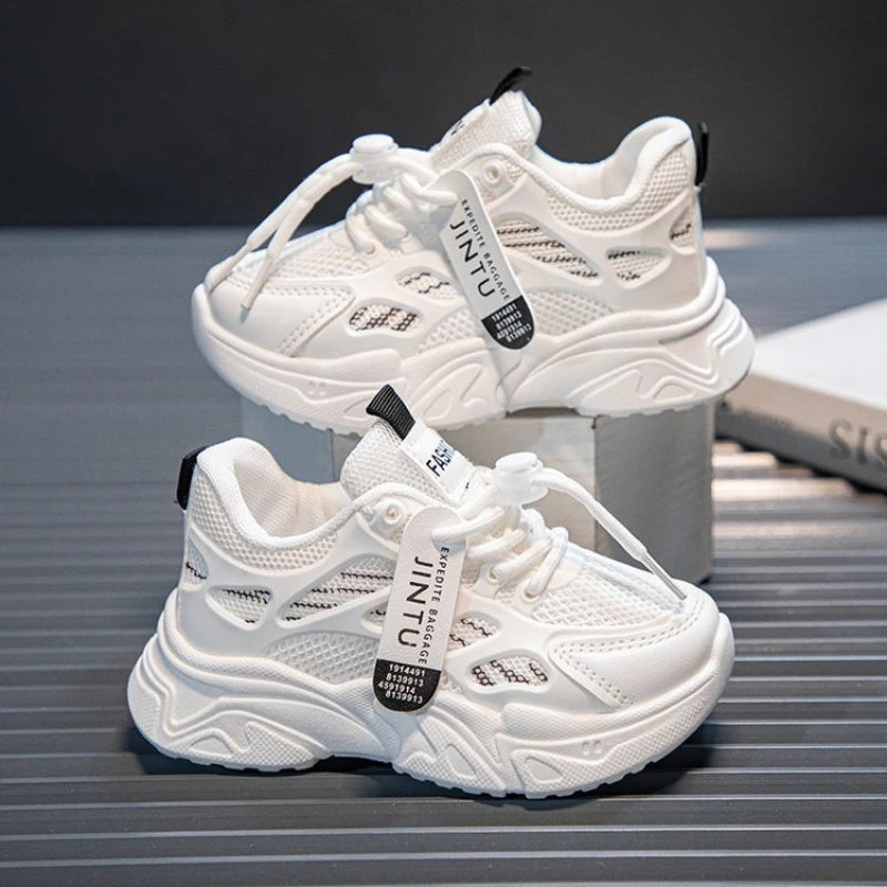 

Детские кроссовки, повседневные легкие кроссовки на толстой подошве для мальчиков и девочек, удобные сетчатые массивные кроссовки для детей, прогулочная обувь