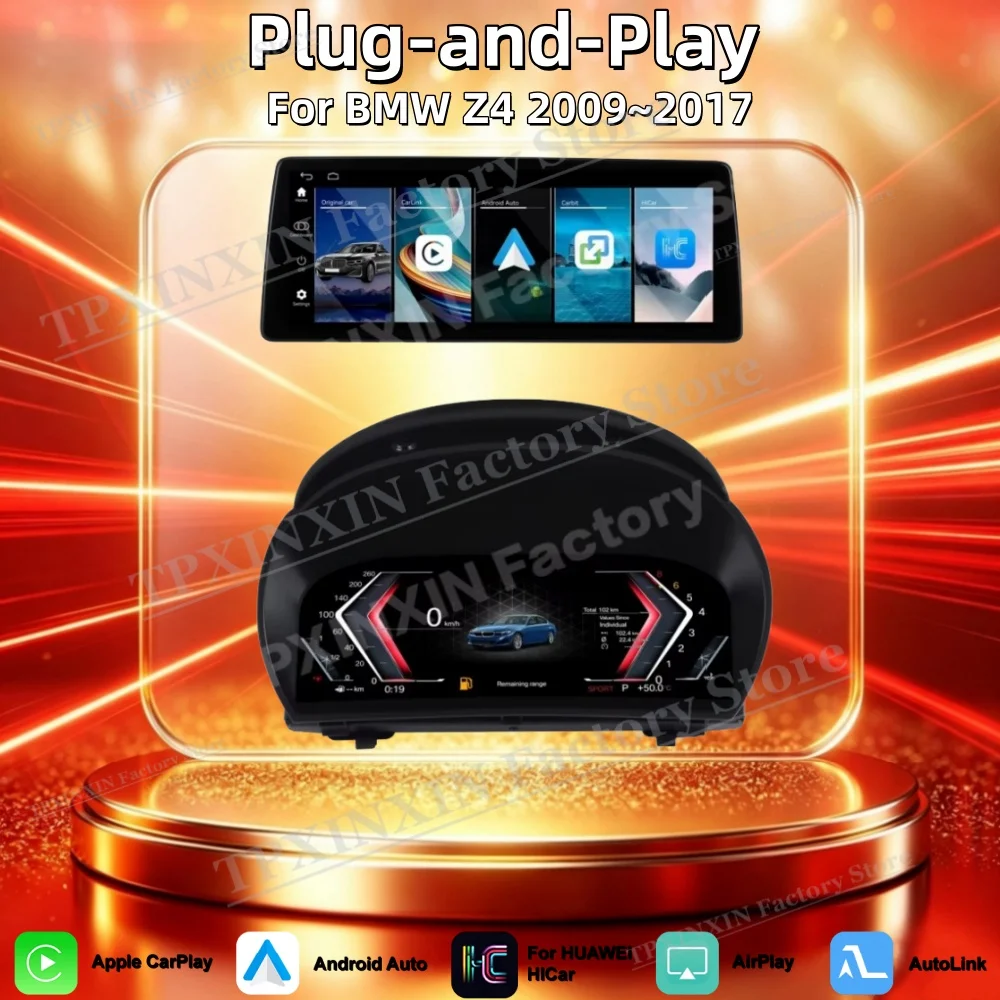 For BMW Z4 2009~2017 Linux system Auto Gauge  Radio Digital LCD Virtual Cluster Cockpit Carplay Dashboard Panel Speed Meters