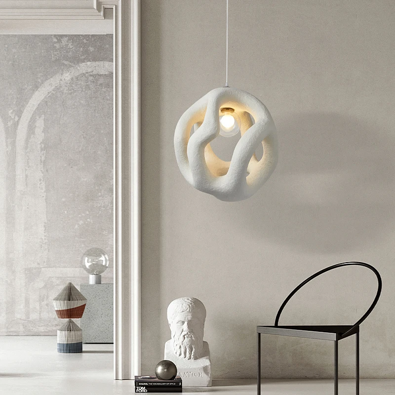Nordic Handmade Wabi Sabi Restaurant LED Chandelier Japan Style Indoor Black Loft Hanging Light Kitchen Island Cafe Pendant Lamp