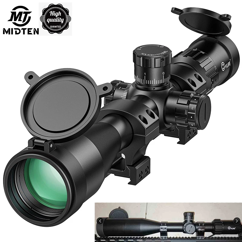 MidTen BearPower 5-25x50 FFP Rifle Scope First Focal Plane Illuminated Reticle Zero Stop Parallax Long Range 30mm Tube