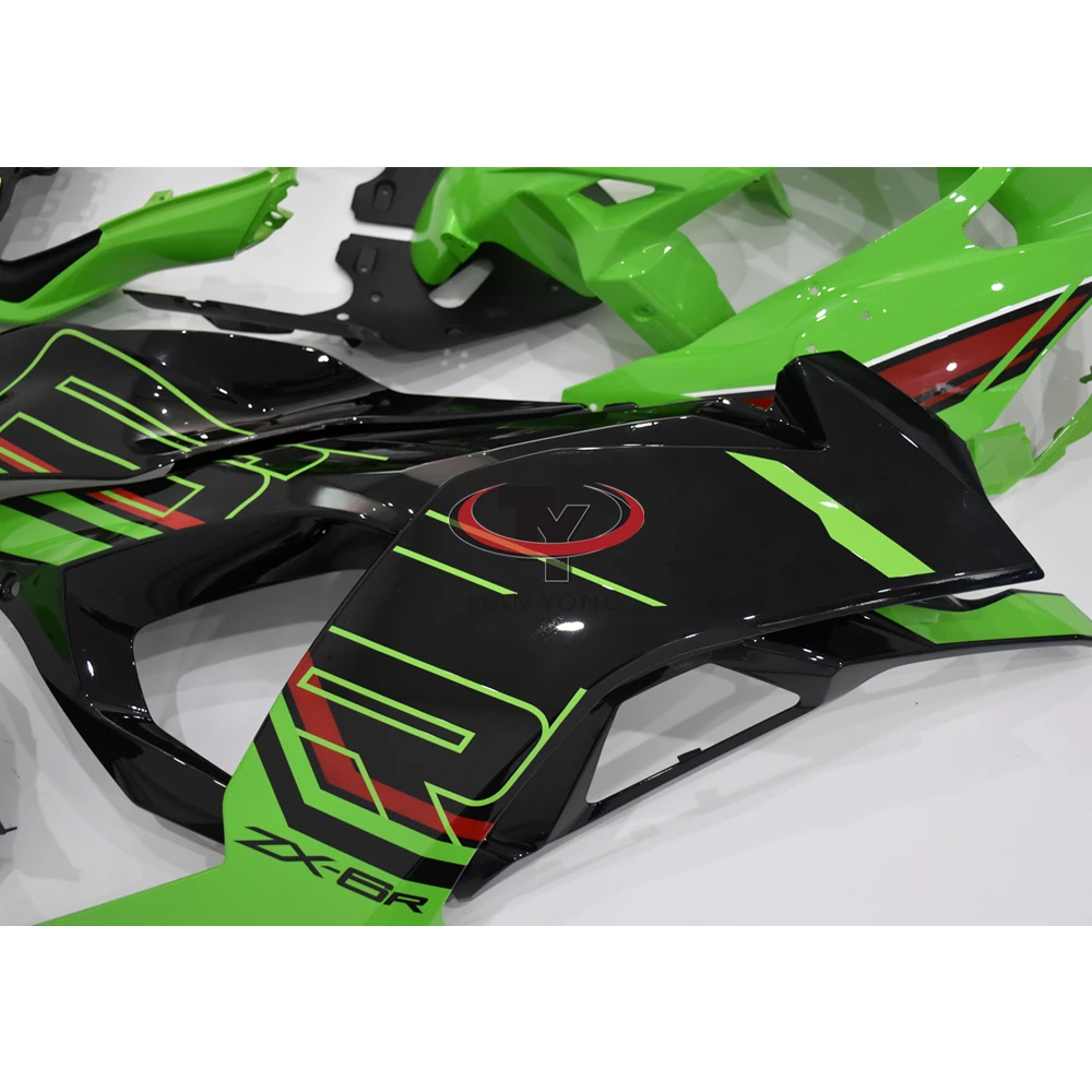 Motorcycle For ZX6R 636 2024 2025 ZX 6R Full Fairing Kit Bodywork Cowling Green floral red KRT print line design