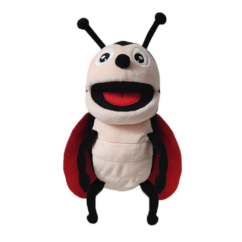 Jouet en peluche mignon de la série des insectes de dessin animé pour enfants, marionnette à main amusante, heure du coucher, jouets de conte, la bouche peut bouger, nouveau