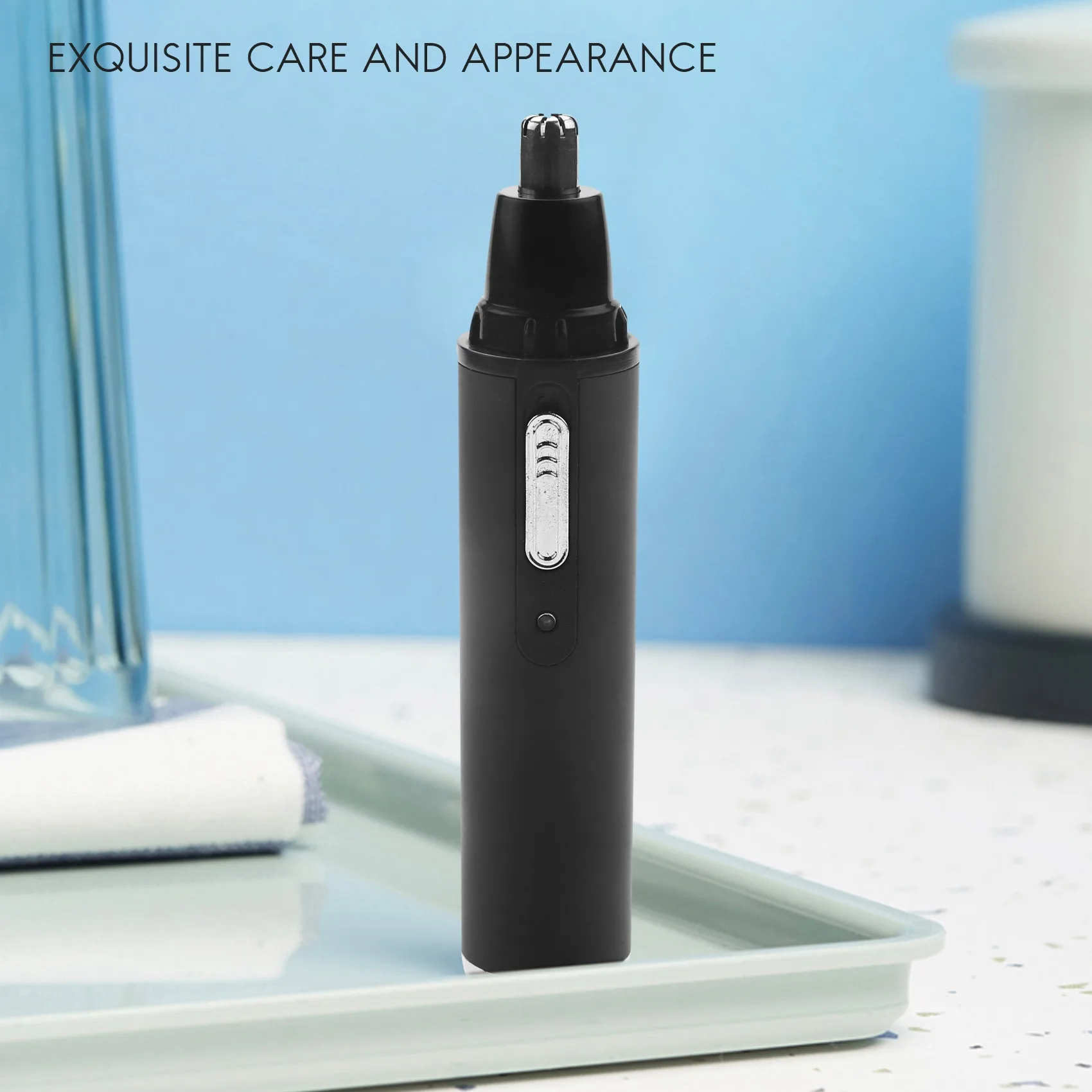 ماكينة تشذيب شعر الأنف الكهربائية A66Z، ماكينة تشذيب شعر الأنف، ماكينة حلاقة آمنة للعناية بالوجه لأدوات مكياج تشذيب الأنف، أسود