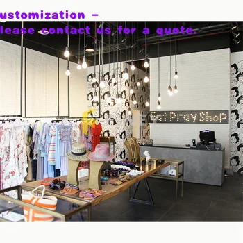 custom.Clothes Store Interior Design Lady Women Boutique Clothing Shop Decoration Custom Wood Metal Stand Display Retail Clothes