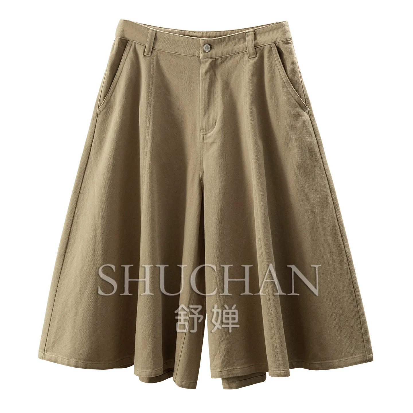 Pants Women Lyocell Linen Loose Seven-point Wide-leg Culottes E238 Pantalones De Mujer 2026 Winter