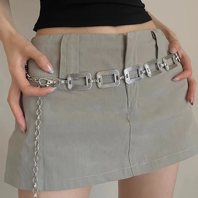 Catena in vita rettangolare in metallo bohémien per abito da donna 2025 Nuovo stile Oro e argento di alta qualità