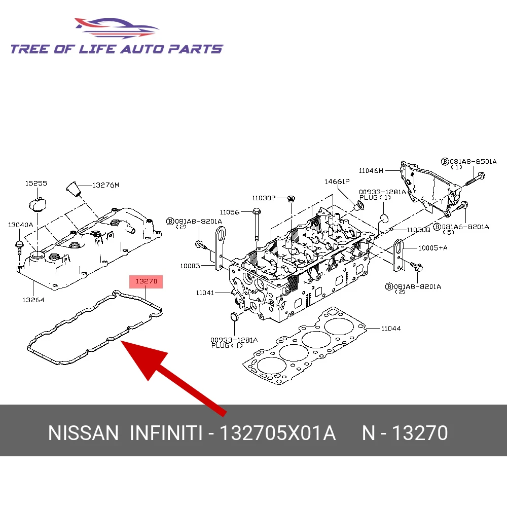 Junta protectora de balancín de válvula 13270-5X01A para NISSAN NP300 NAVARA D40 CABSTAR F24M MURANO II Z51 PATHFINDER III R51 2.5DCi YD25DDTi