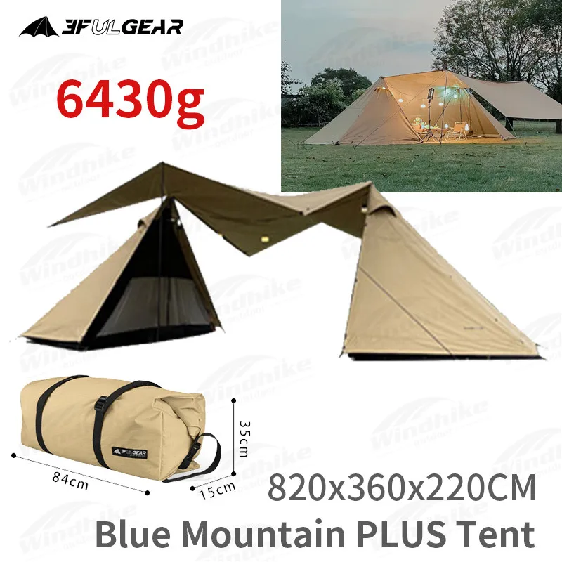 3F UL GEAR Upgrade 2 Rooms 1 Hall Portable Large Camping Tent 4 Seasons 210D Thickened Oxford Cloth 35m² Area Luxury Hiking Tent