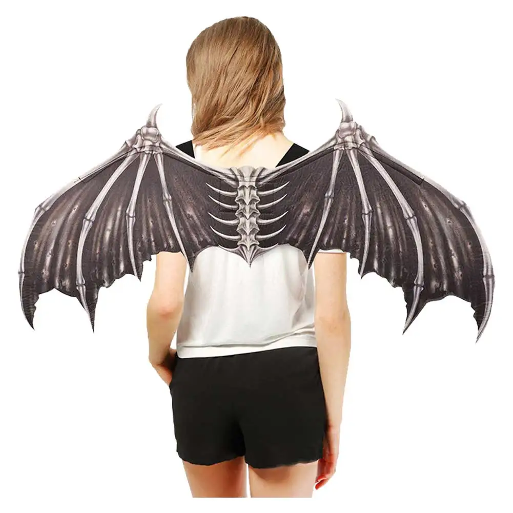 Demon Bone Black Wings Cosplay Suit Props Fantasy Outfits Adult Women Men Disguise Halloween Roleplay Costume Accessories