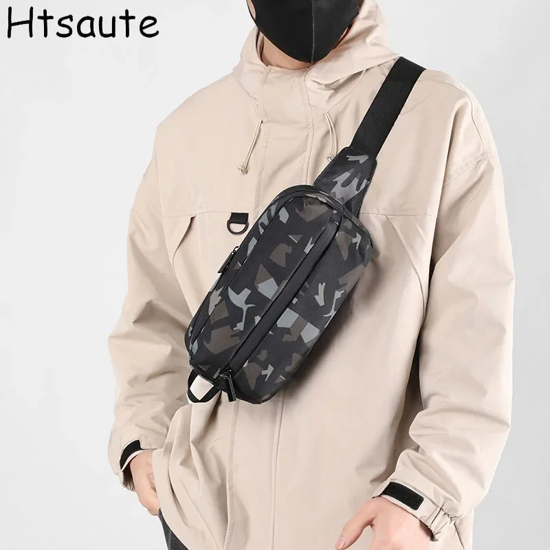 

Mini Printed Chest Packs Men Crossbody Bags Men's Shoulder Bag Boy's Messenger Bag Handbag for Travel Casual Large Satchel black
