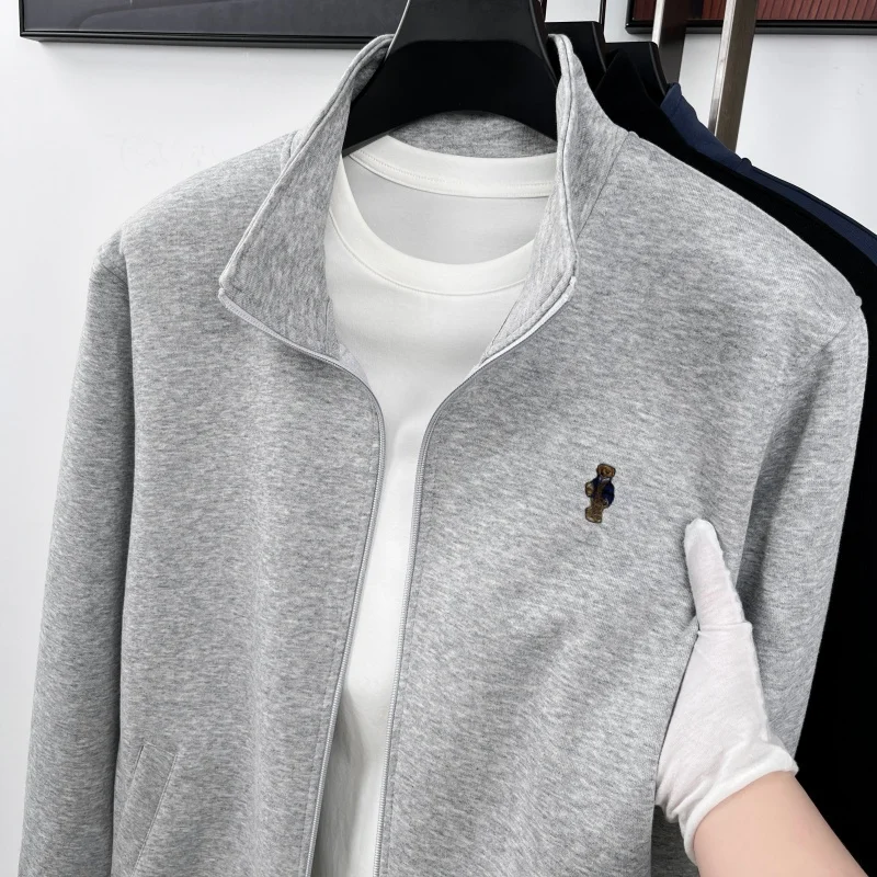 

Men's Autumn High Quality Long Sleeves Jacket Luxury New Model Zipper Classic Coat Leisure Trend Solid Color Men Clothing Tops