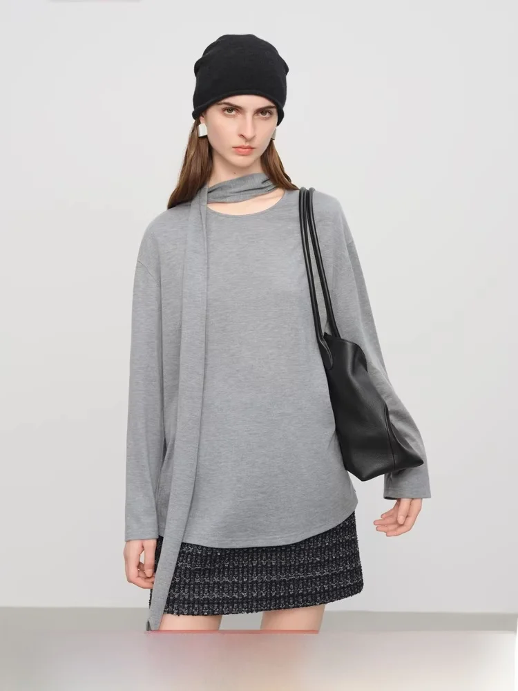 

Loose Women's Base Layer Top with Sa Lazy Sle Winter New Arrival Faionable T-irt by Fan Si Lan En