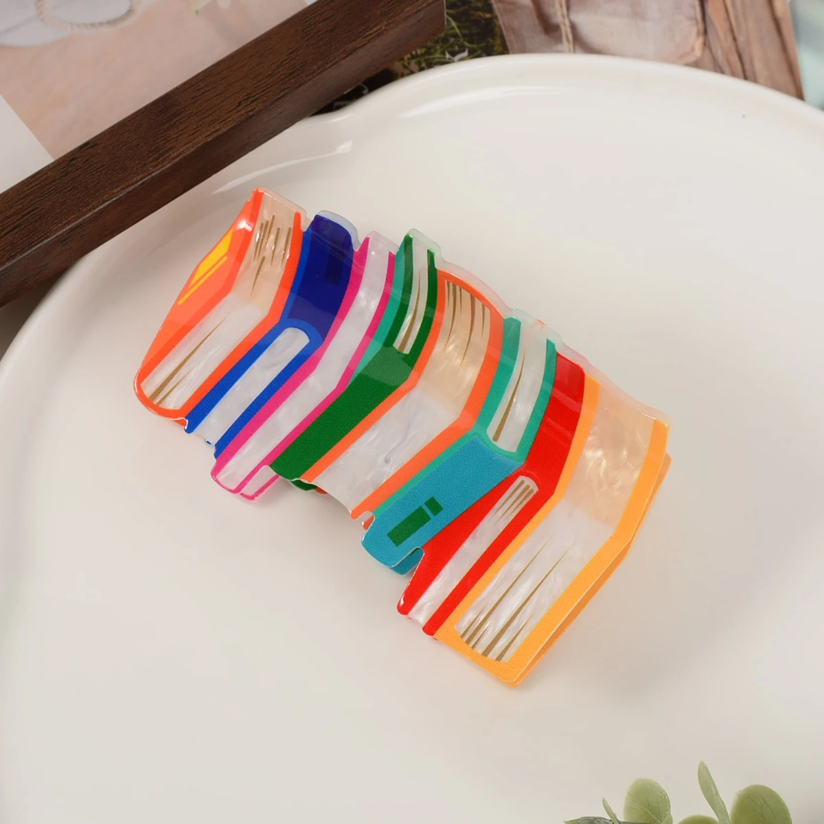Candy Colored Acrylic Bookshelf Hair Clip