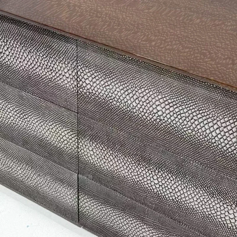 Solid wood veneer lizard animal pattern hexagrapher storage sideboard entrance cabinet 3