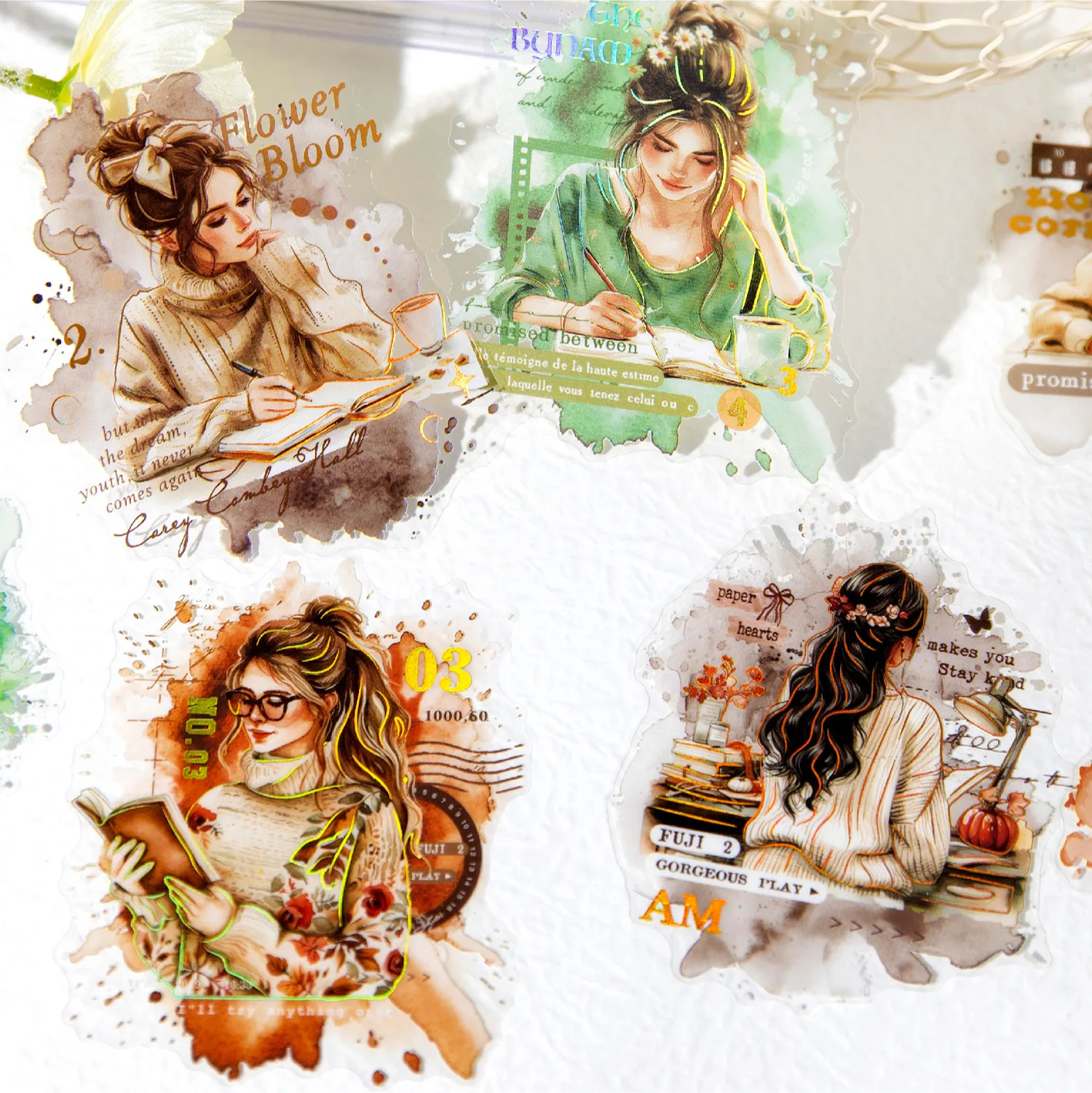 10pcs Kawaii Stationery Stickers invert the greeting Junk Journal Diary Planner Decorative Mobile Sticker Scrapbooking