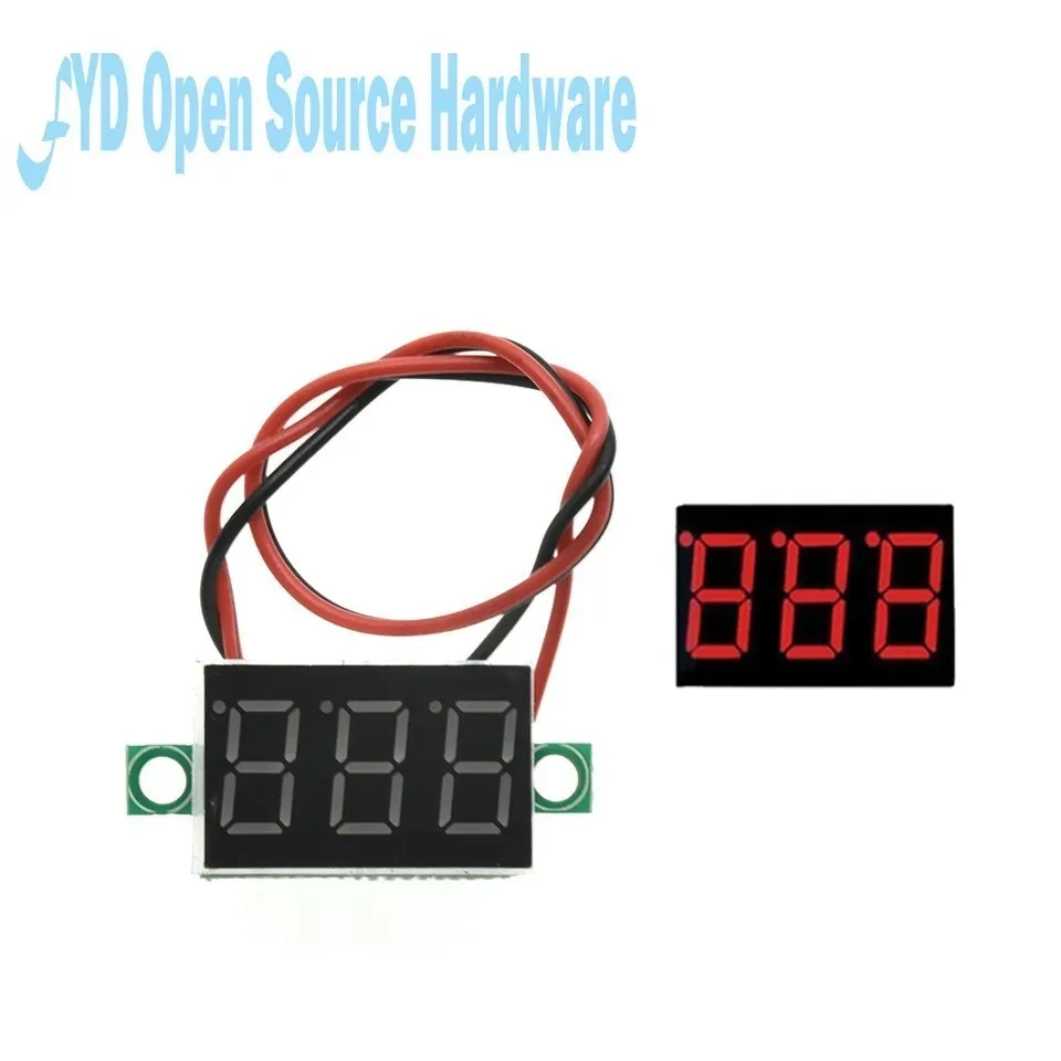 Mini 0.36 Inch DC 0-30V Voltmeter 2 Wires 3 Wires 4 Digits LED Motorcycle Digital Voltmeter Tester Digital Display Meter