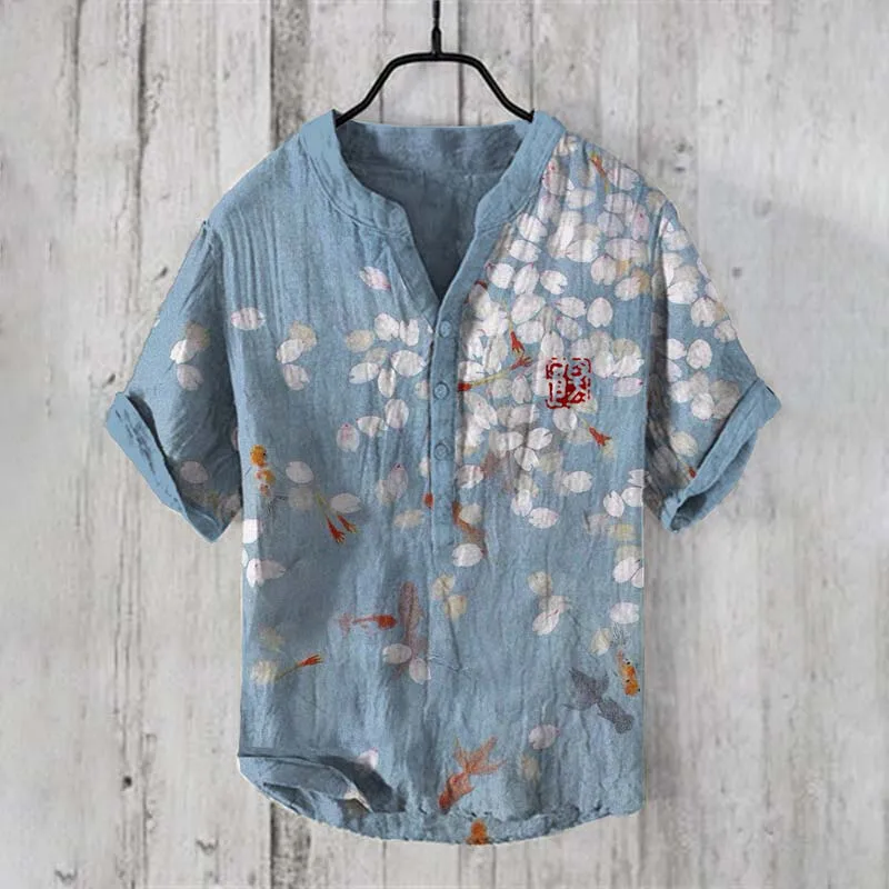 Men's and women's fashion summer casual piano linen 3D printed Hawaiian shirt men's vacation seaside casual liling shirt