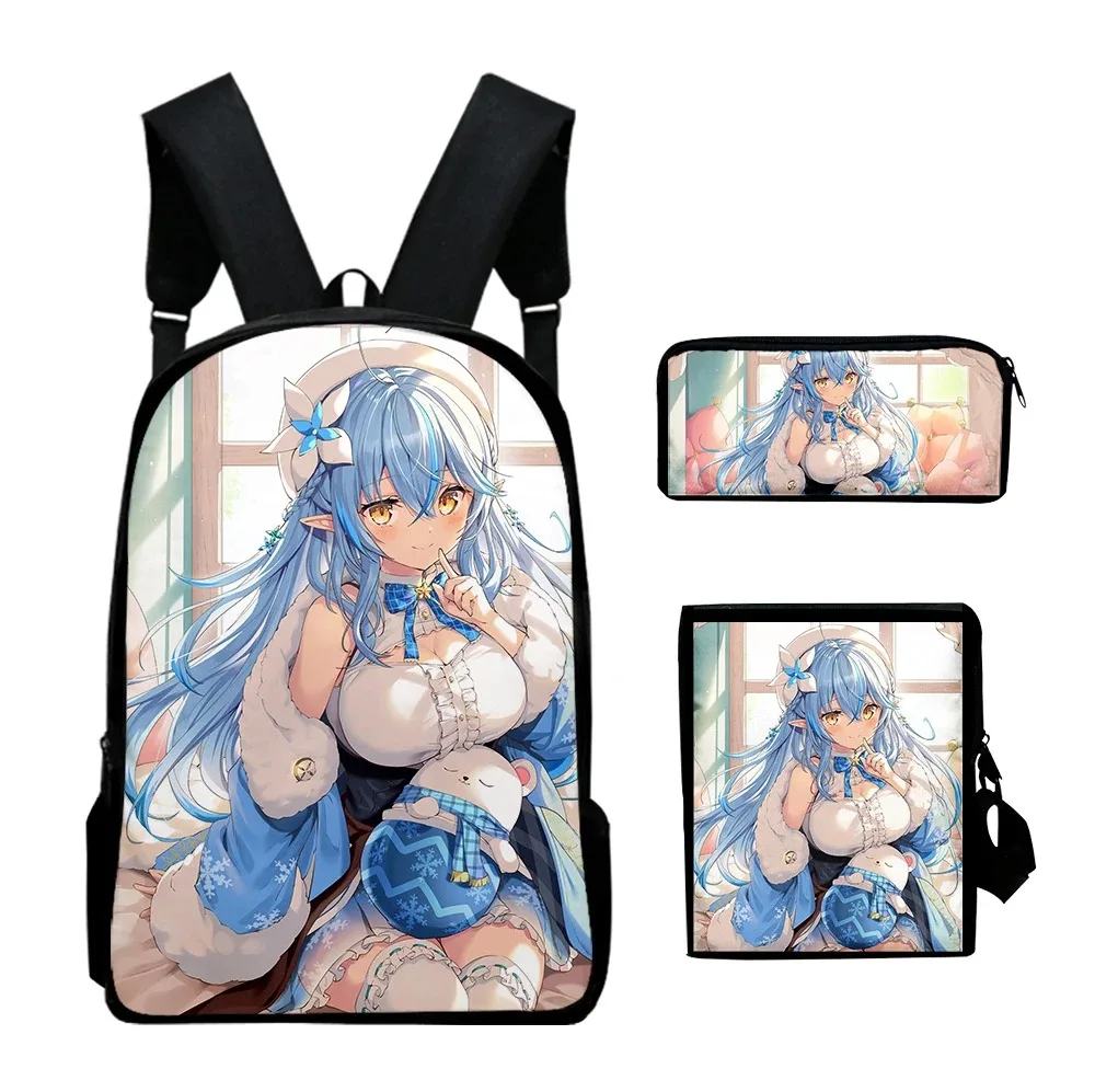 3d printing harajuku hololive rushia,3pcs/set,for school,laptop,backpack,shoulder bag,case