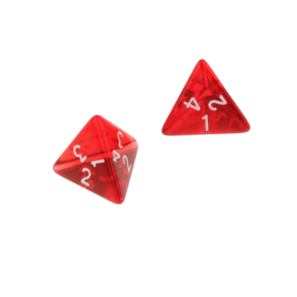 20Pcs Red Gem Polyhedral Dices Set D4 Die Four-sided Dice Multi-sided Dices for RPG TRPG Role Playing Table Board Games