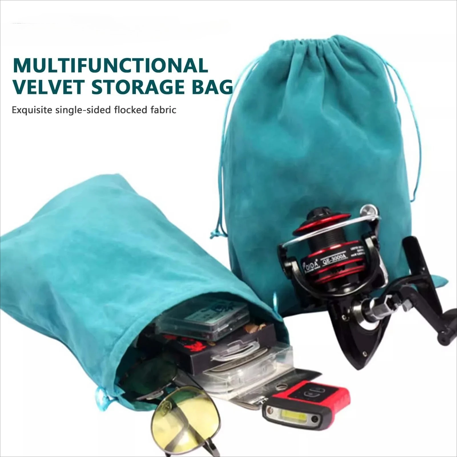 Fishing Tackle Accessories Wheel Storage Bag Fishing Reel Bag Portable Drawstring Reel Protect Bag