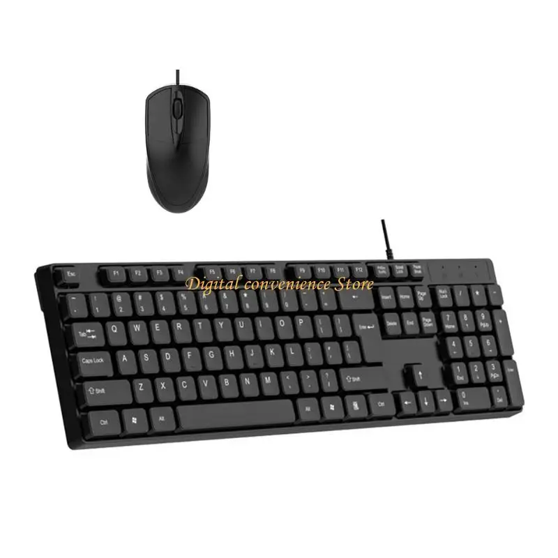 

97QA Corded Keyboard and Mouse Corded Keyboard and Mouse Combo USB Keyboard and Mouse Set for School Office Business Gaming
