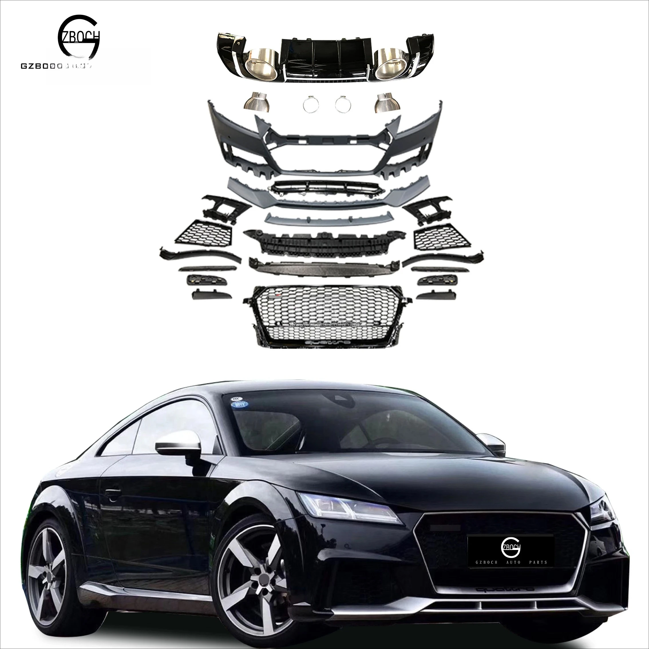 

Automotive Parts for TT TTS 2015+ Upgrade TTRS Car Bumper Front Bumper Grill Diffuser