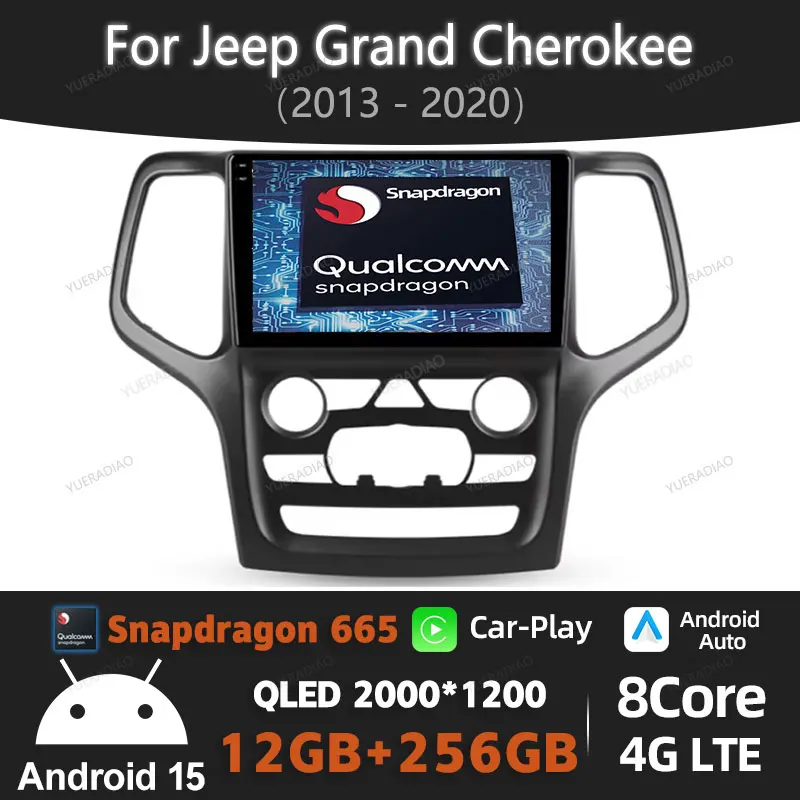 

Автомобильное радио Android 15 для Jeep Grand Cherokee WK2 2013-2019 Мультимедиа 5G WIFI Беспроводной Carplay Auto LTE NAVI Gation Qualcomm