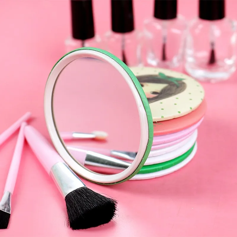 

Cute Cartoon Small Makeup Mirror Portable Travel Women Girls Makeup Mini Round Mirror Kawaii Compact Single-sided Makeup Mirror