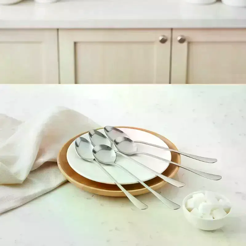 Коллекция-посуды-кофейная-ложка-из-нержавеющей-стали-с-длинной-ручкой-Мороженое-еда-ужинная-ложка-и-фруктовая-вилка