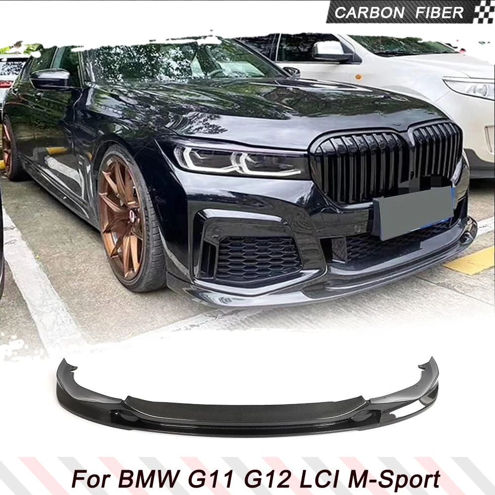 Carbon Fiber Front Bumper Lip Spoiler Splitters For BMW 7 Series G11 G12 LCI 750Li M760i Base M-Sport 2019-2022 Front Body Kits