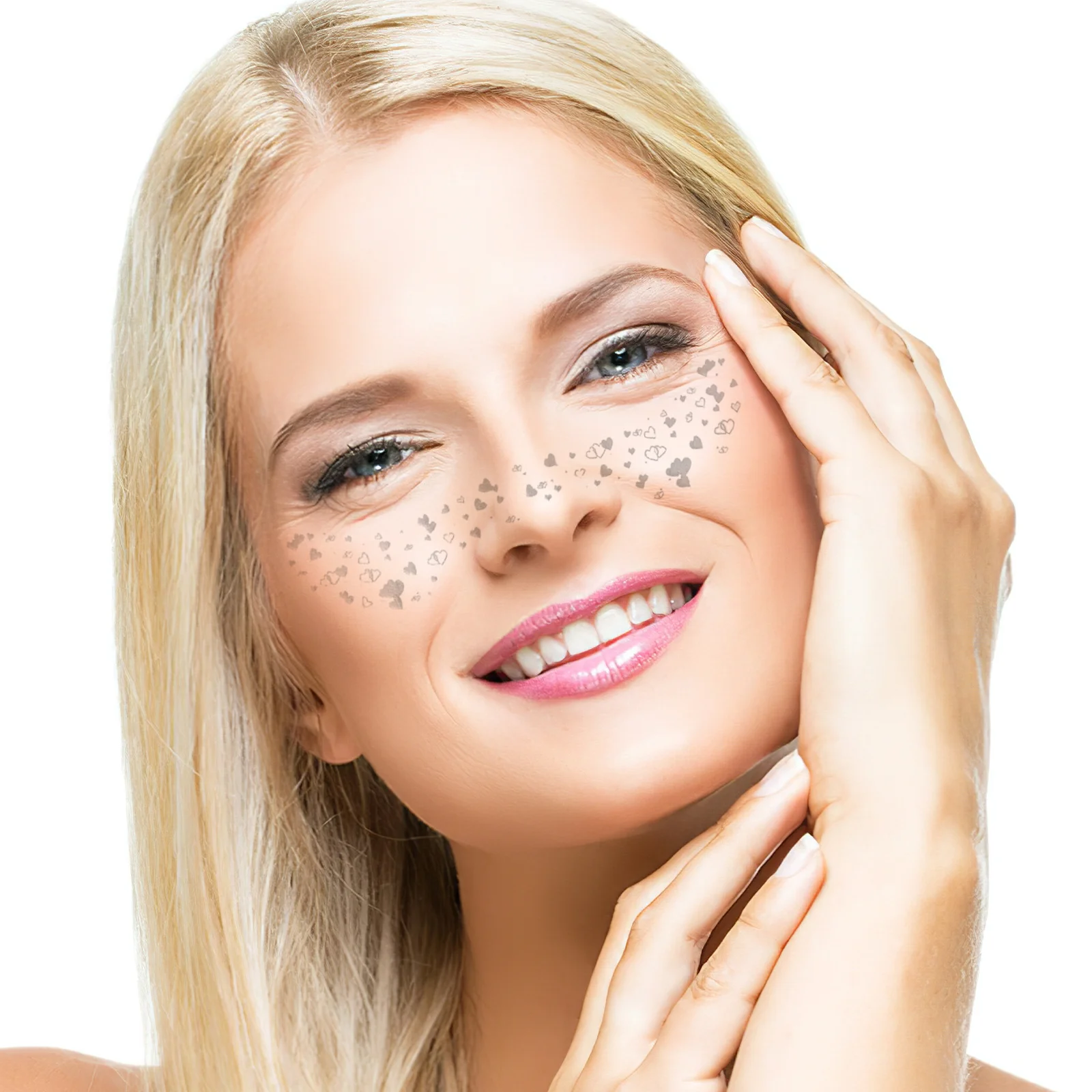 6 أوراق مقاوم للماء ملصقات النمش الوجه المؤقتة البريق النمش بقع الجلد ودية ماكياج الحفلات تأثير طبيعي