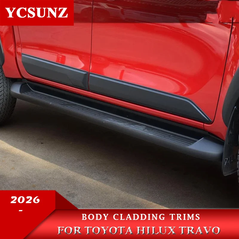 Side Body Molding Cladding Trims For Toyota Hilux Travo 2026 Car Accessories Double Cabin Ycsunz
