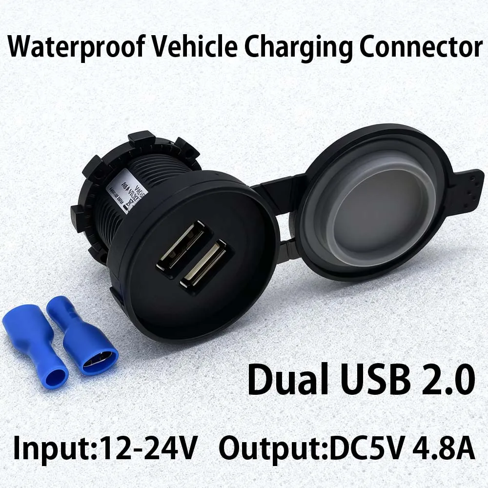 Dual PD3.0 Type C USB Fast Charging Socket Car USB C Power Supply Car Ship Motorcycle Waterproof Charging Adapter Socket 12-24V