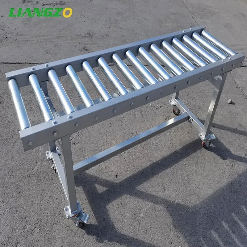 LIANGZO-Galvanizado Poder Roller Transportador, Aço Transportador, Logística Carregando