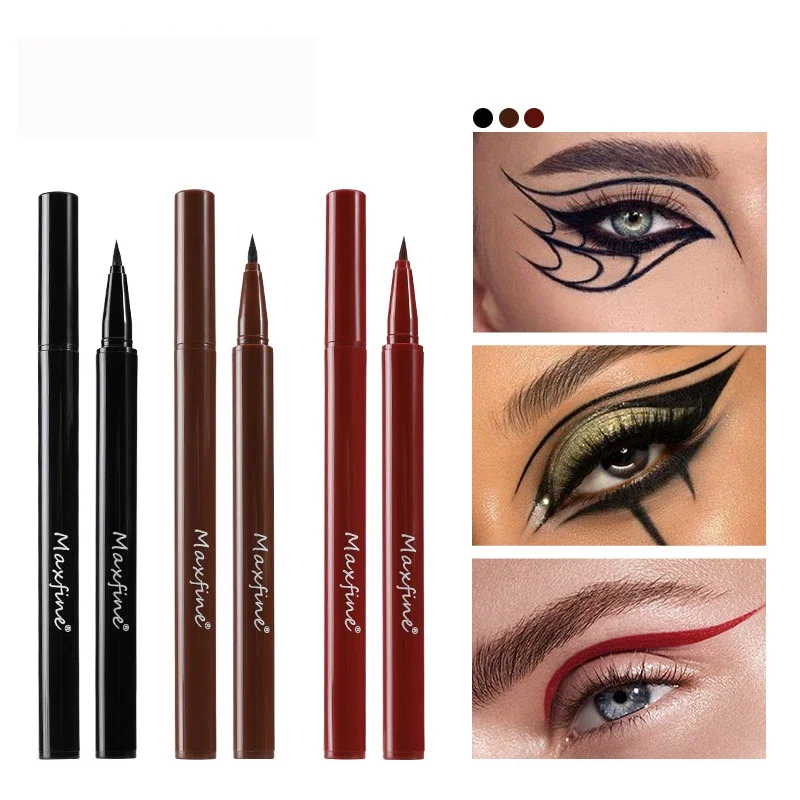 3 Colors Waterproof Liquid Eyeliner Sweatproof Long Lasting Quickily Drying Matte High Pigment Professional Eye MakeUp Cosmetics