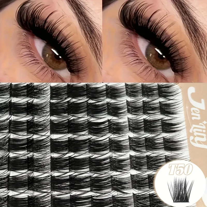 T50 個別まつげクラスターメイクアップツール/10-16mmミックス/メイクアップ用エクステンションキット、再利用可能、コスプレ、つけまつげデイリースタイル