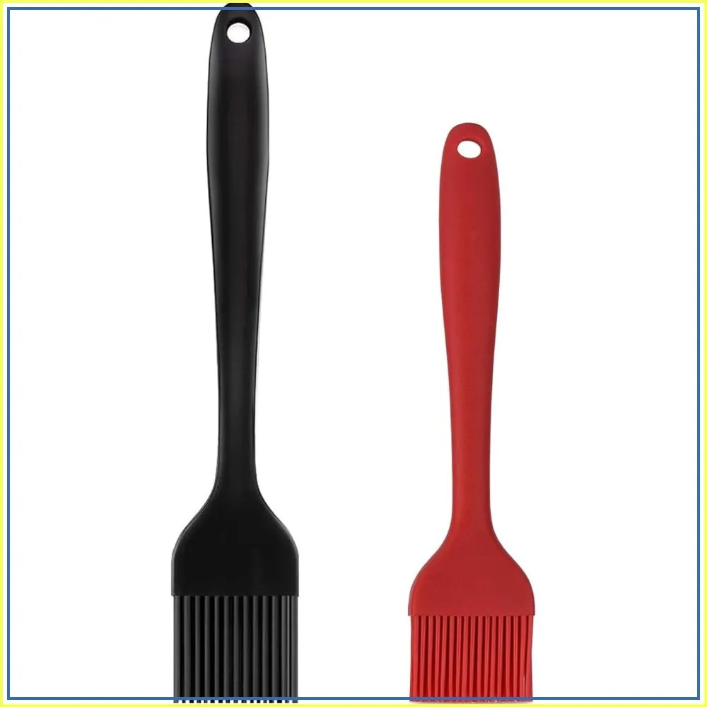 Silicone Basting Pastry Brush Set 2 Pack Heat Resistant Spread Oil Sauce for BBQ Grill Kitchen Baking Cooking Pastries, 1 Large & 1 Small