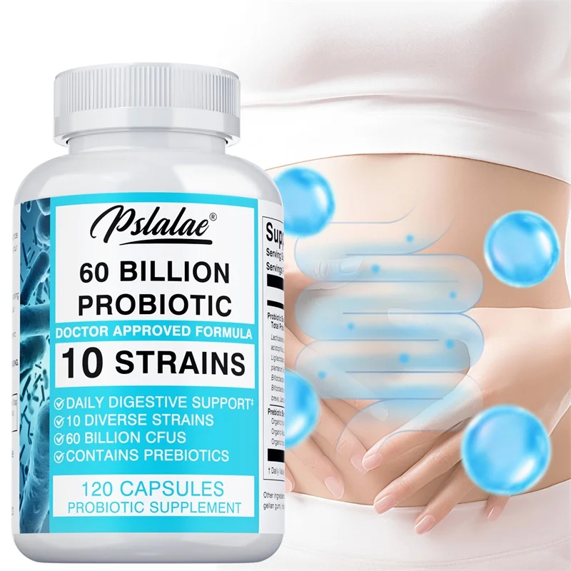 

Probiotics 60 Billion - Promotes Nutrient Digestion, Balances Gut Flora, Supports Digestive Health, and Boosts Immunity