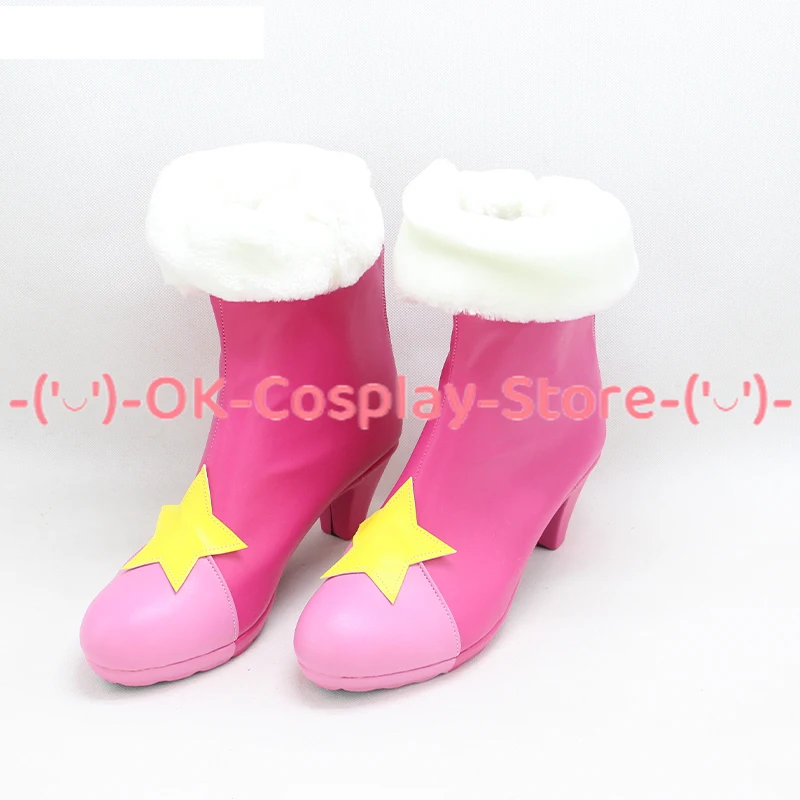 KiraKira Cure Star Hoshina Hikaru Cosplay Shoes PU Leather Shoes Cosplay Prop Halloween Carnival Boots Custom Made