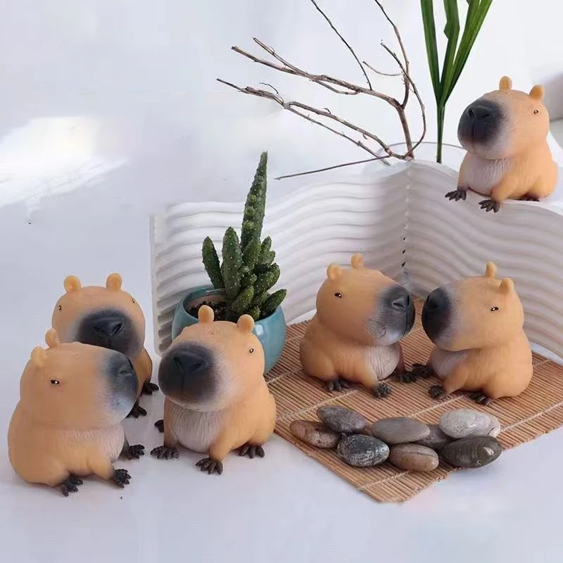 

Capybara Slow Rebound Toy Funny Simulation Animal Squeeze Toys TPR Cute Squishy Pinch Stress Reliever Toys Kid Birthday Gifts