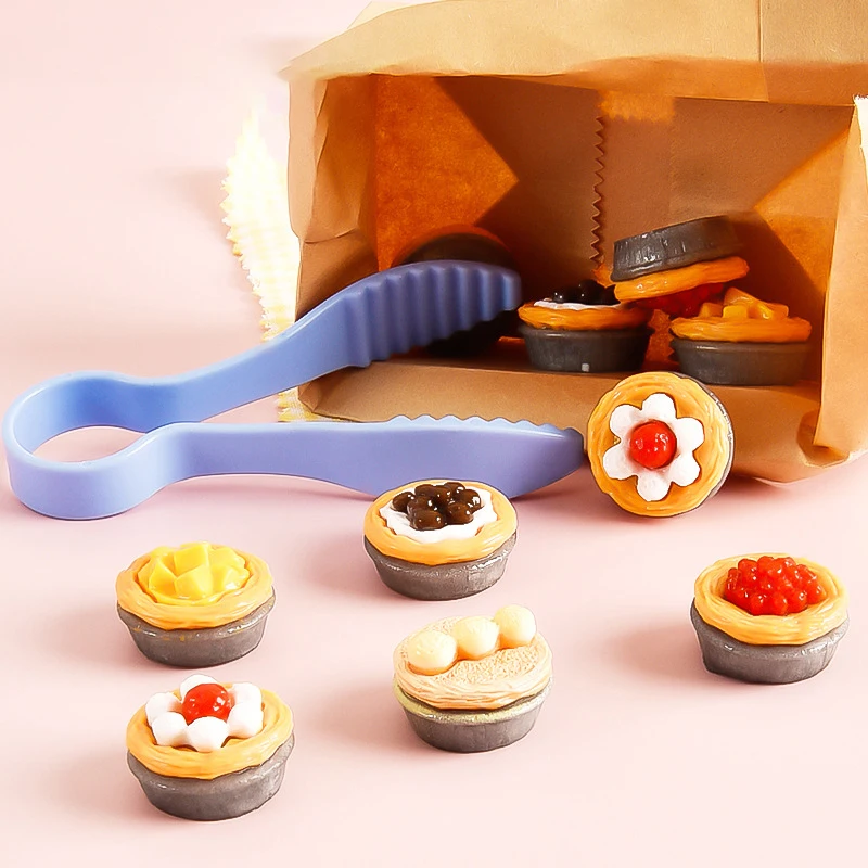 5Pcs/6pcs 1:12 Dollhouse Miniature Fruit Cake Egg Tart Bread Dessert Model Kitchen Food Decor Toy Doll House Accessories