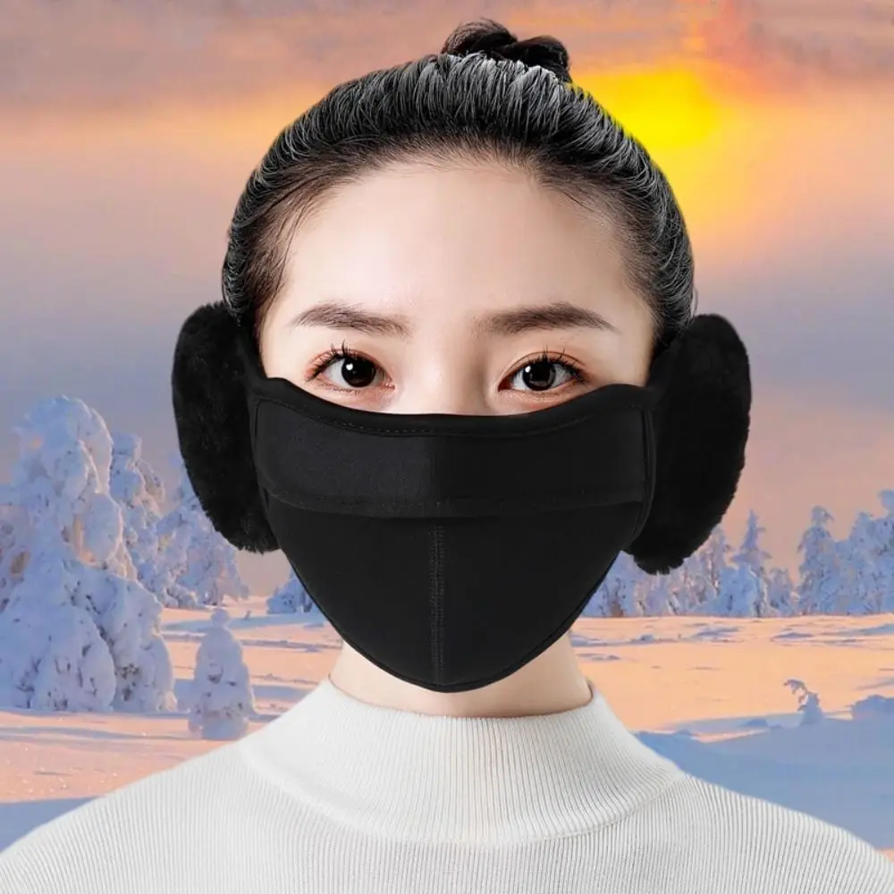 Breathable Fleece Earmuffs Mask Thermal Windproof Earflap Wrap Mask Dustproof Ear Warmer Winter Mask Cycling