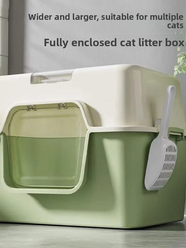 

Ящик для мусора размера XL, полный корпус, контроль запаха, унитаз, без пролития, большой ящик для песка, специальный очень большой какашка