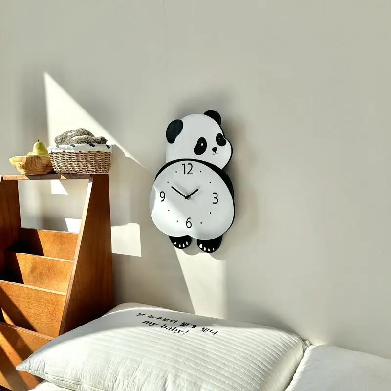 Creative Swing Panda Simple Foot Wall Clock Living Room Home Silent Dining Room Wall Clock Bedroom Clock - view 5